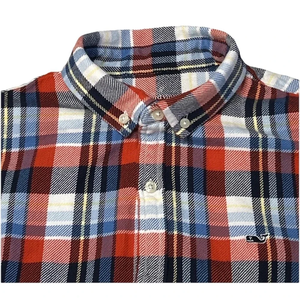Boys Vineyard Vines‎ Long Sleeve Flannel Shirt Button Front Sz Large 16